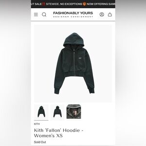 Kith “Fallon” Crop Hoodie Women’s XS